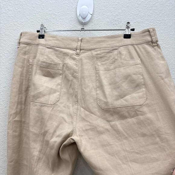 NYDJ Stretch Linen Khaki Trouser Pants MAKB2219 Womens size 14 - Picture 7 of 10